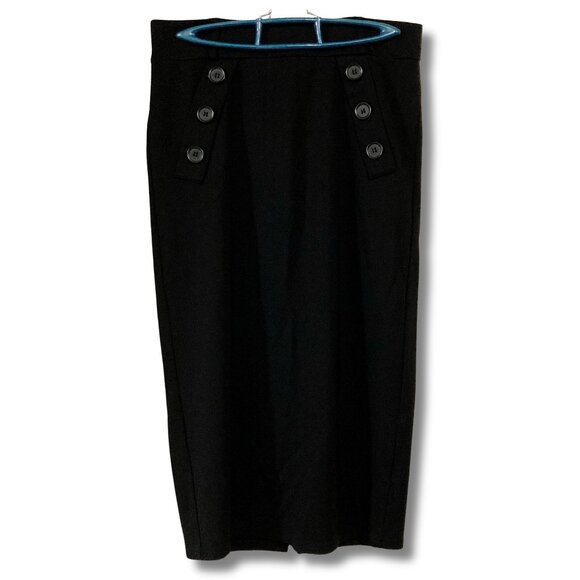 Philosophy Black nautical style slip-on pencil skirt ~ Goth SMALL MEDIUM skirt - Picture 1 of 13